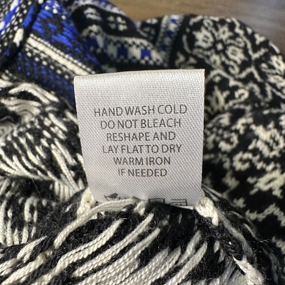 APPLESEEDS Women's Size M Fair Isle Knit Full Zip‎ Sweater Black Blue White - Picture 9 of 9